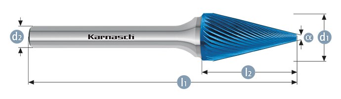 Борфреза конус, покрытие BLUE-TEC, арт.115093045
